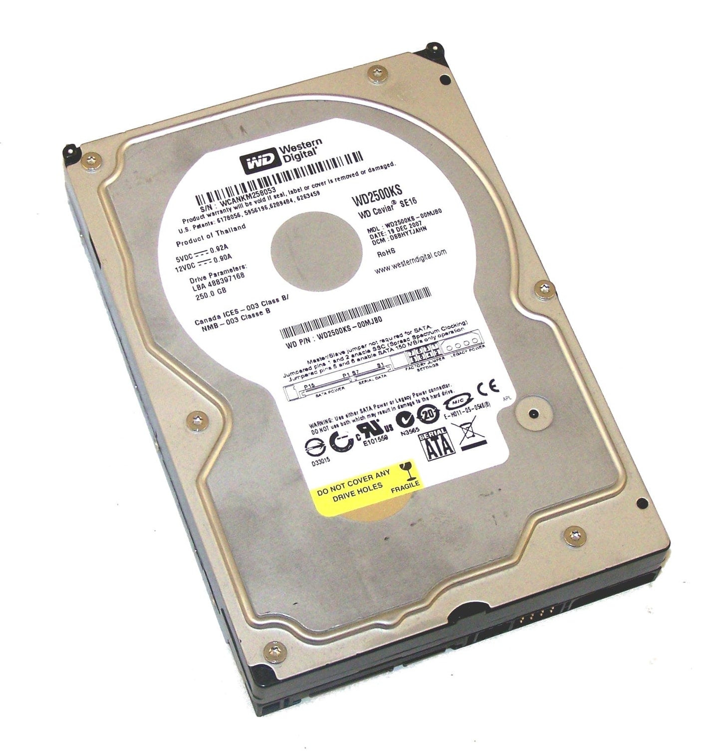 Western Digital Caviar SE16 WD2500KS 250GB 7200 RPM 16MB Cache SATA 3.0Gb/s 3.5" Hard Drive