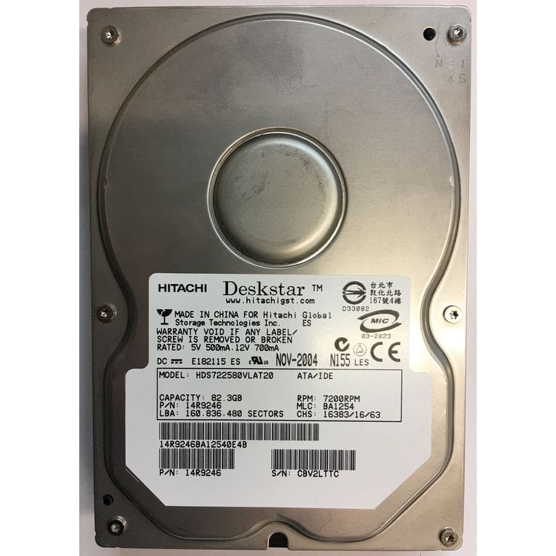 Hitcahi 80GB ULTRA ATA 7200RPM Hard Drive