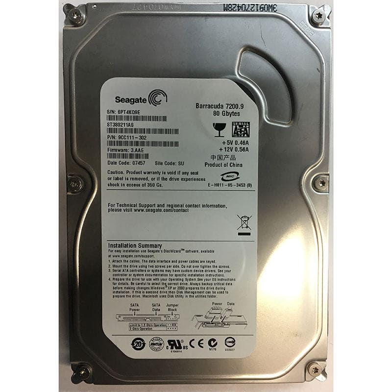 SATA/300 - 7200 rpm - 2 MB Buffer - 3.5"