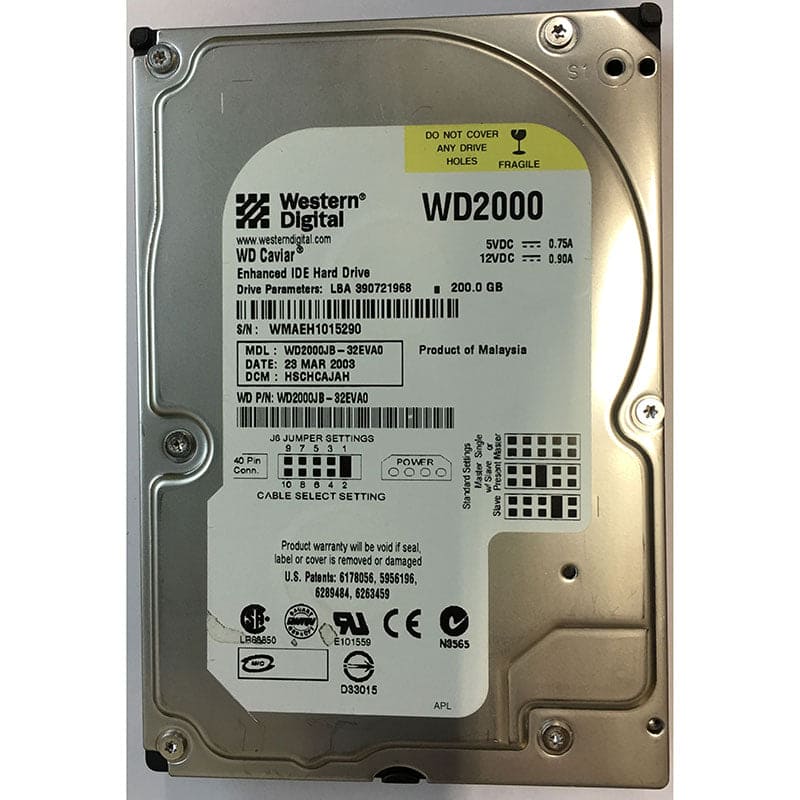 Western Digital 200GB ATA100 7200RPM 8MB HARD DRIVE