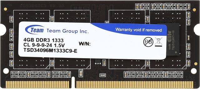 Team Elite TSD34096M1333C9-E 4GB DDR3-1333Mhz 204-Pin SODIMM Memory Model