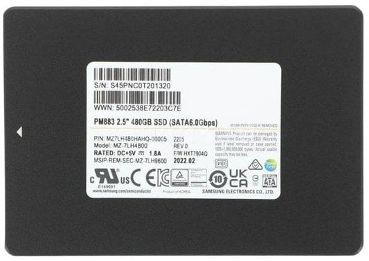 Samsung MZ7LH480HAHQ-00005 PM883 480GB SATA 6Gb/s 2.5-Inch Solid State Drive