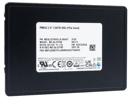 Samsung MZQL23T8HCLS-00A07 PM9A3 3.84TB U.2 PCIe 4.0 x4 2.5-Inch Solid State Drive