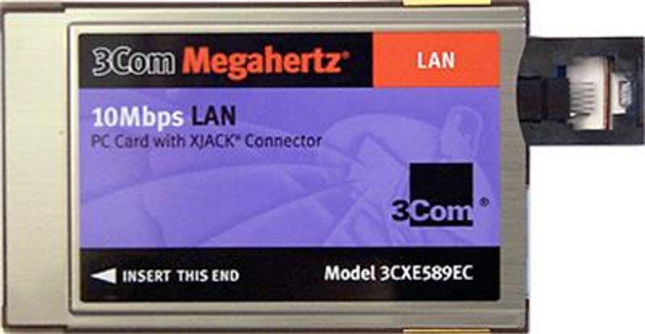 3COM Megahertz 3CXE589EC 10MBPS LAN PC Card With Dongle