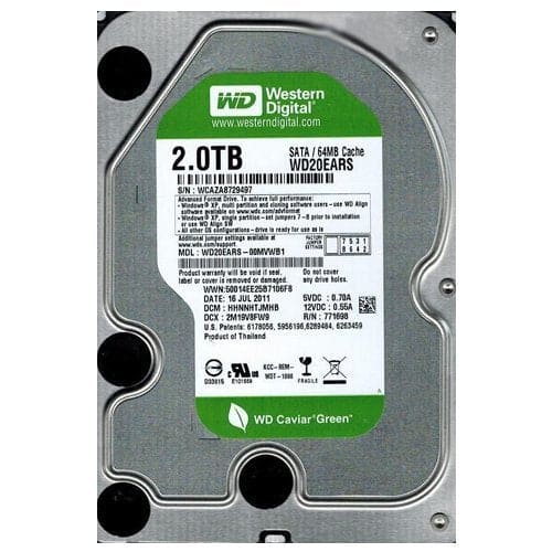 WD Caviar Green 2 TB Internal hard drive - 300 MBps