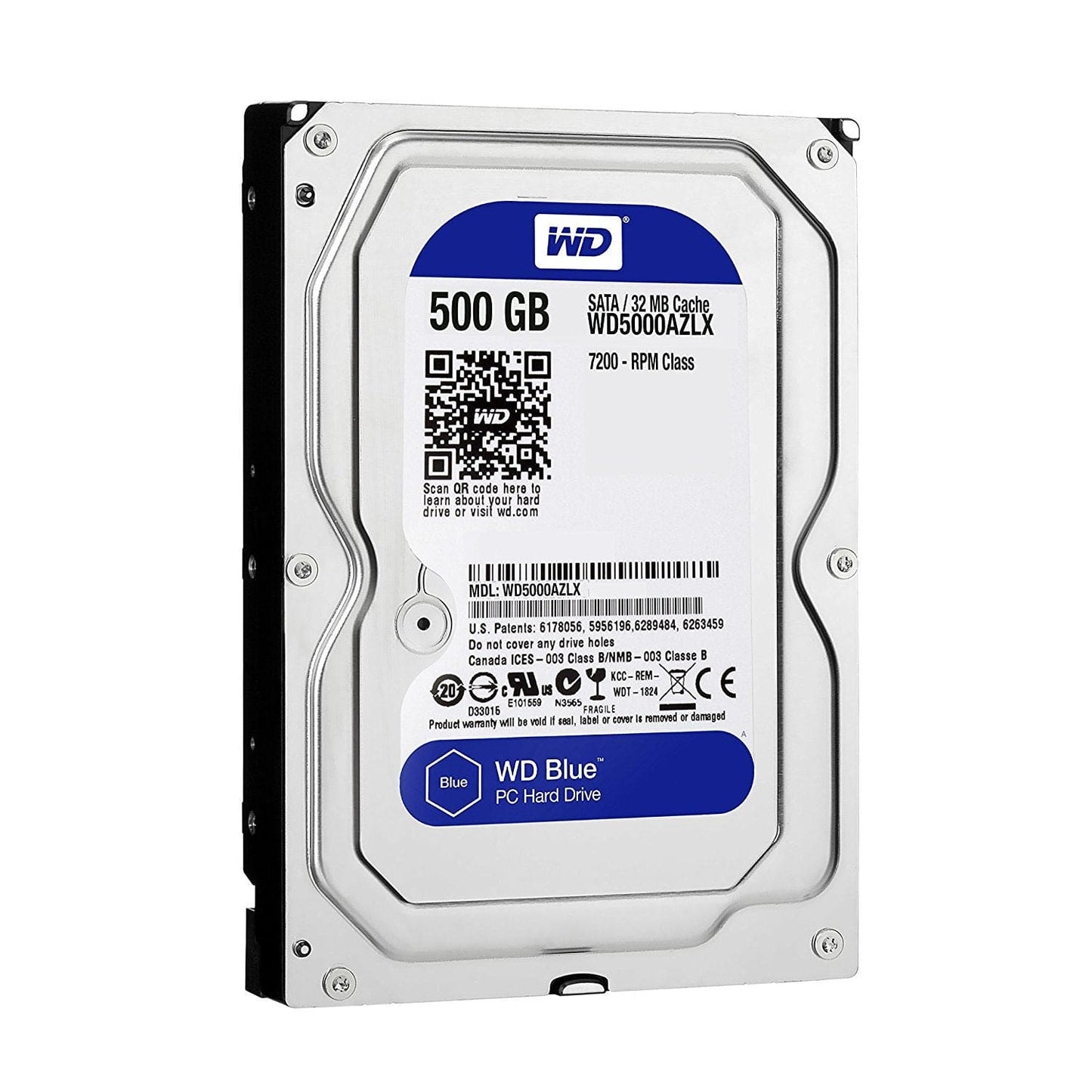 Western Digital WD5000AZLX WD-Blue 500Gb 7200RPM Serial ATA-6.0Gbps 32Mb Cache 3.5-Inch Internal Hard Drive