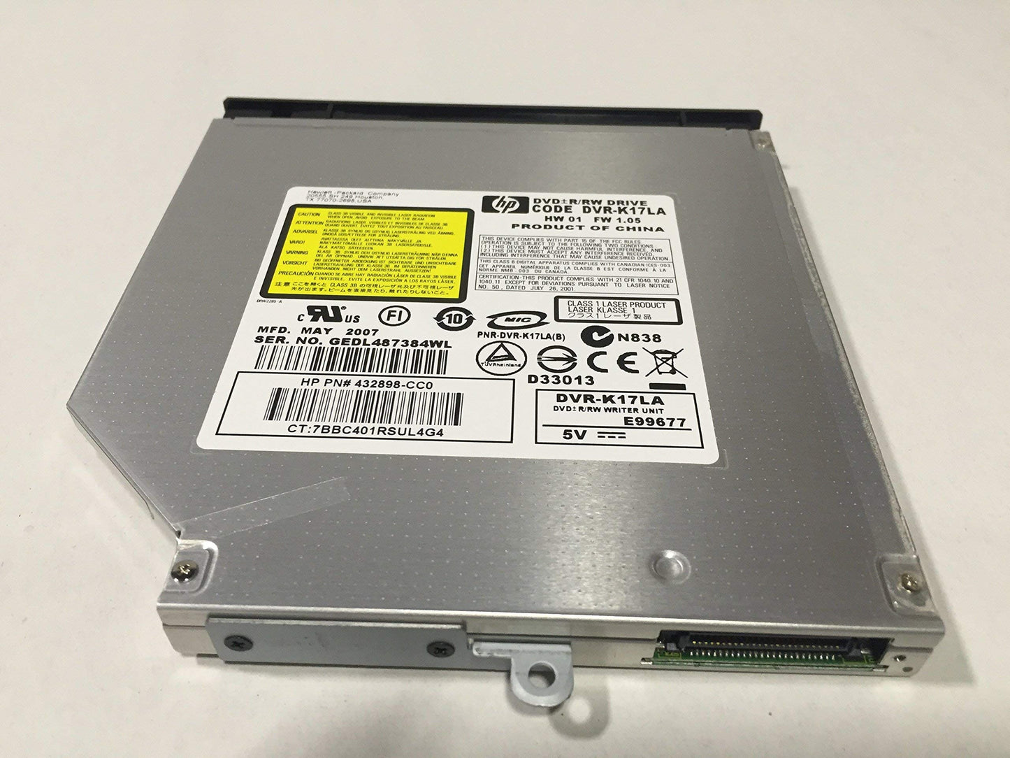 HP Compaq NX9420 CDRW DVDRW Burner Drive 432898-CC0 431962-001 DVR-K17LA