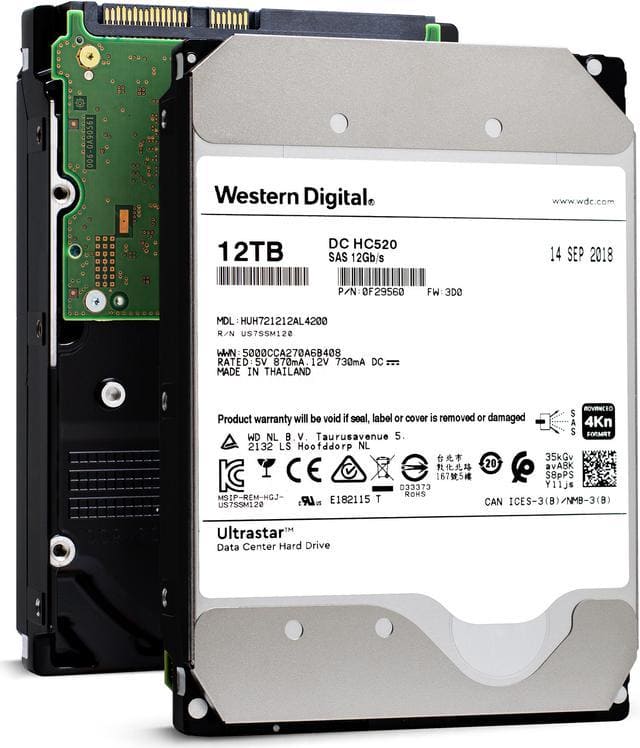 Western Digital 0F29560 Ultrastar DC HC520 12Tb SATA-6Gbps 3.5-Inch Hard Drive