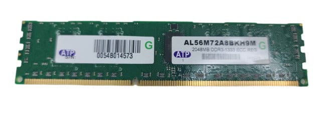 ATP 2GB PC3-10600 DDR3-1333MHz ECC Registered CL9 240-Pin DIMM Single Rank Memory Module - AL56M72A8BKH9S