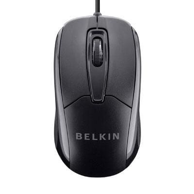 Belkin - Wired Ergonomic USB Mouse Blk - F5M010QBLK