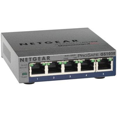 NETGEAR - ProSafe Plus 5 Port Gig Switch - GS105E-200NAS