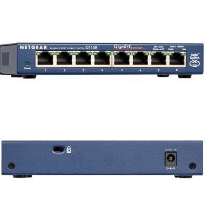 NETGEAR - ProSafe 8 Port Gig Dsktop Swch - GS108-400NAS