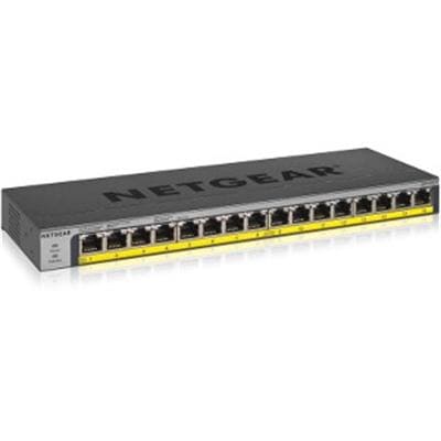 NETGEAR - 16Port PoE PoE Gigabit Unmngd - GS116LP-100NAS