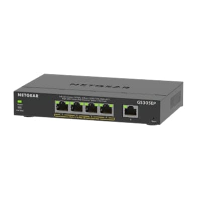 NETGEAR - 5 Port GB PoE Smart Plus - GS305EP-100NAS