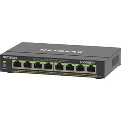 NETGEAR - 8 Port GB HP PoE Smart Plus - GS308EPP-100NAS