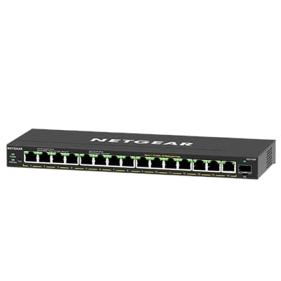 NETGEAR - 16-Port PoE Plus Gigabit Plus - GS316EP-100NAS