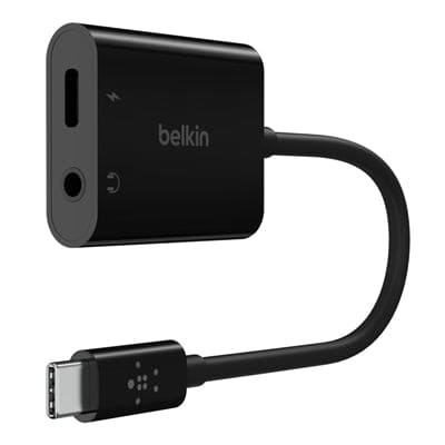 Belkin - 3.5 MM AUDIO + USB-C CHARGE AD - NPA004btBK