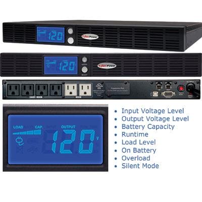 Cyberpower Canada - 500VA / 300W AVR UPS - OR500LCDRM1U