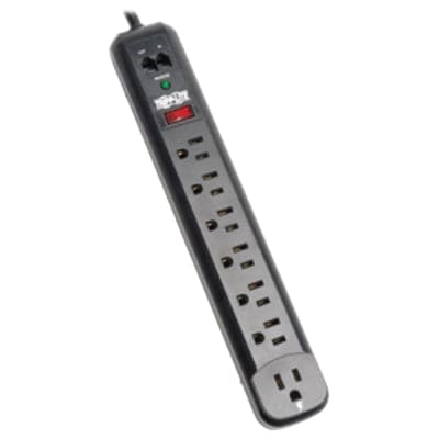 Tripp Lite - Surge Protector Strip 120V BLK - TLP76RBTEL