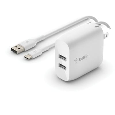 Belkin - BST CHR DUAL USB-A USB-USB-C - WCE001dq1MWH