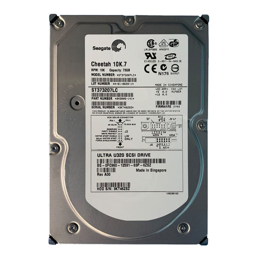 Seagate Cheetah 10K.7 ST373207LC 73GB 10KRPM Ultra320 SCSI 80PIN SCA-2 3.5-Inch Hard Drive