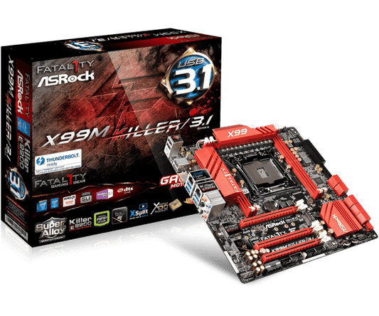 ASRock ASRock Fatal1ty Gaming Fatal1ty X99M Killer/3.1 LGA 2011-v3 Intel X99 SATA 6Gb/s USB 3.1 USB 3.0 Micro ATX Intel Motherboard