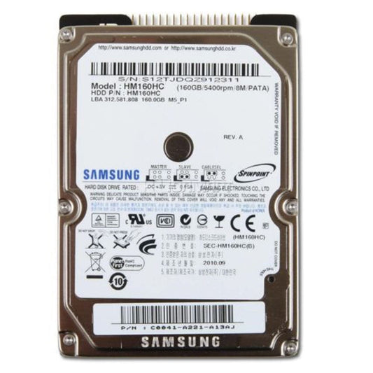 Samsung 160 GIGABYTE PATA MOBILE STORAGE 5400 RPM 8MB CACHE BARE