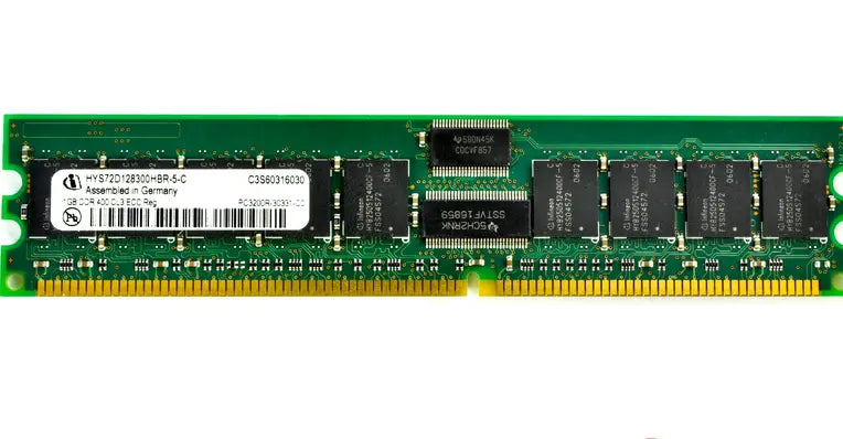 Infineon HYS72D128300HBR-5-C 1GB PC3200 184PIN DDR-400MHZ ECC Registered CL3 DIMM Memory Module