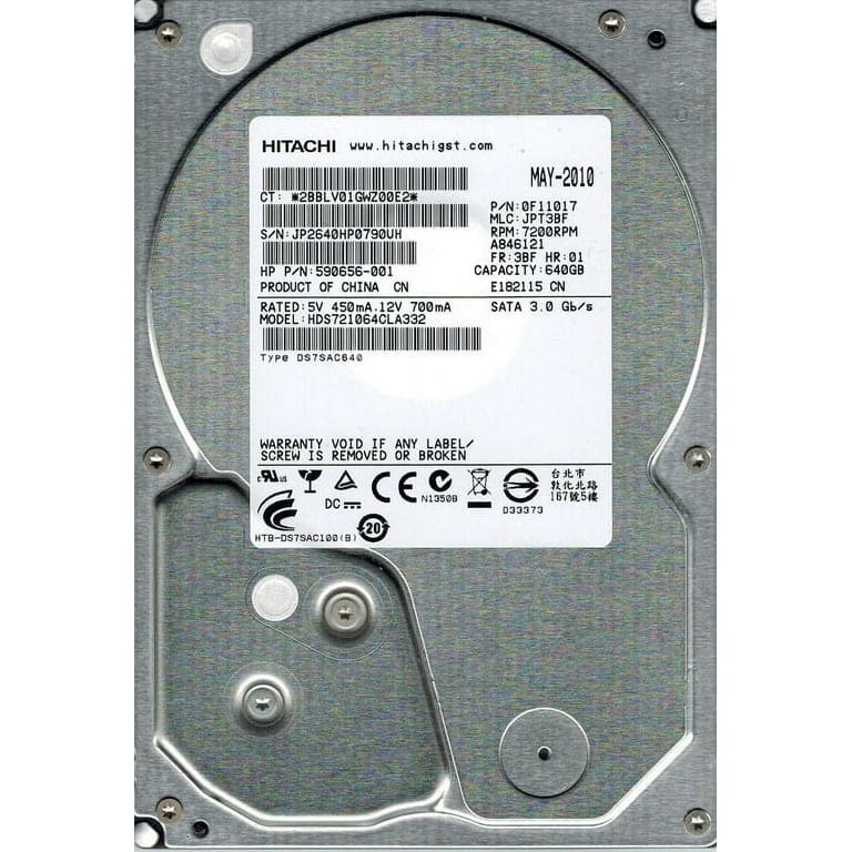 Hitachi Deskstar 7K1000.C 640 GB Internal hard drive - 300 MBps - 7200 rpm