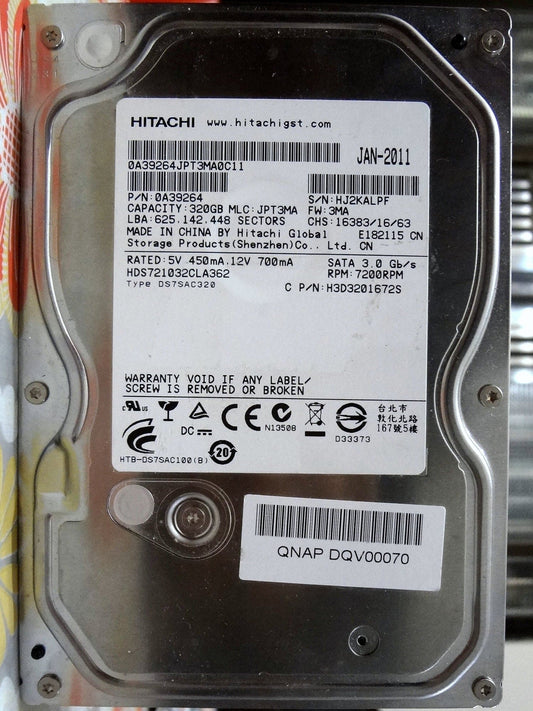 Hitachi DESKSTAR 7K1000.C HDS721032CLA362 320GB 7200RPM 16MB SATA-300 3.5" HARD DRIVE