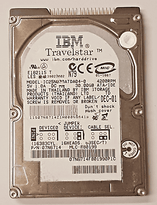 IBM Travelstar 30GN 30GB 4200RPM ATA-100 2MB Cache 2.5-inch Internal Hard Drive - IC25N030ATDA04-0