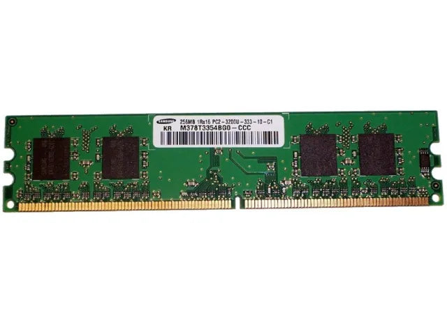 Samsung 256MB PC2-3200 DDR2-400MHz non-ECC Unbuffered CL3 240-Pin DIMM Single Rank Memory Module M378T3354BG0-CCC