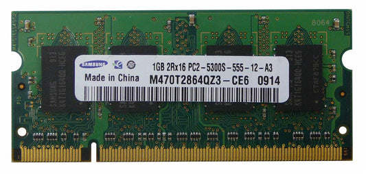 M470T2864QZ3-CE6 - Samsung 1GB PC2-5300 DDR2-667MHz non-ECC Unbuffered CL5 200-Pin SoDimm Dual Rank Memory Module