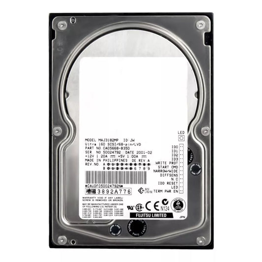 Hard Drive Fujitsu MAJ3182MP 18GB 10000U/Min 68-pin 4MB SCSI U160 3.5'' Inch