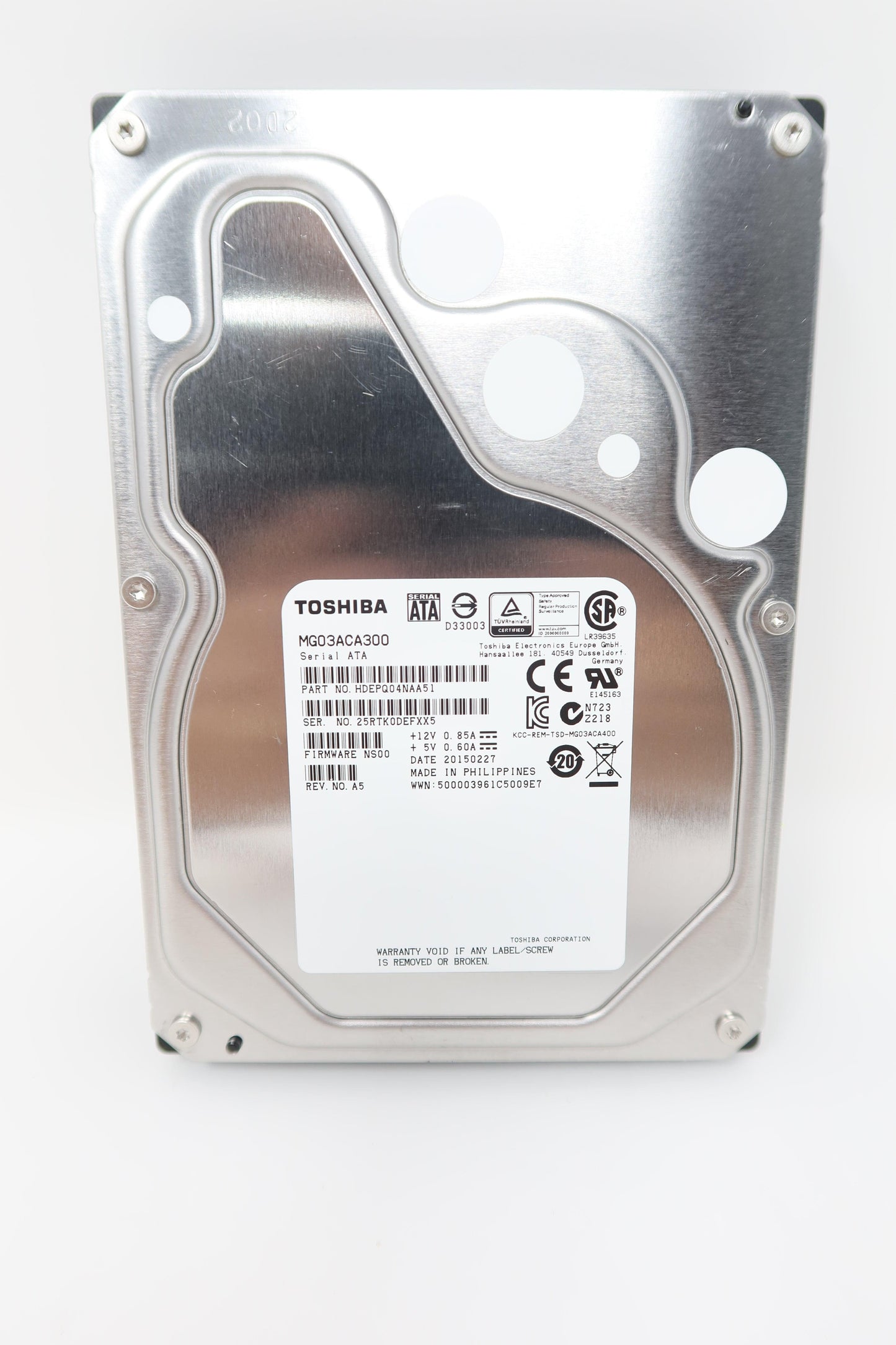 Toshiba 3TB 7200RPM MG03ACA300 64MB SATA 6.0Gb/s 3.5" Internal Hard Drive