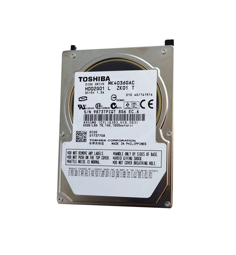 Toshiba 40 GB - 100 MBps - 4200 rpm