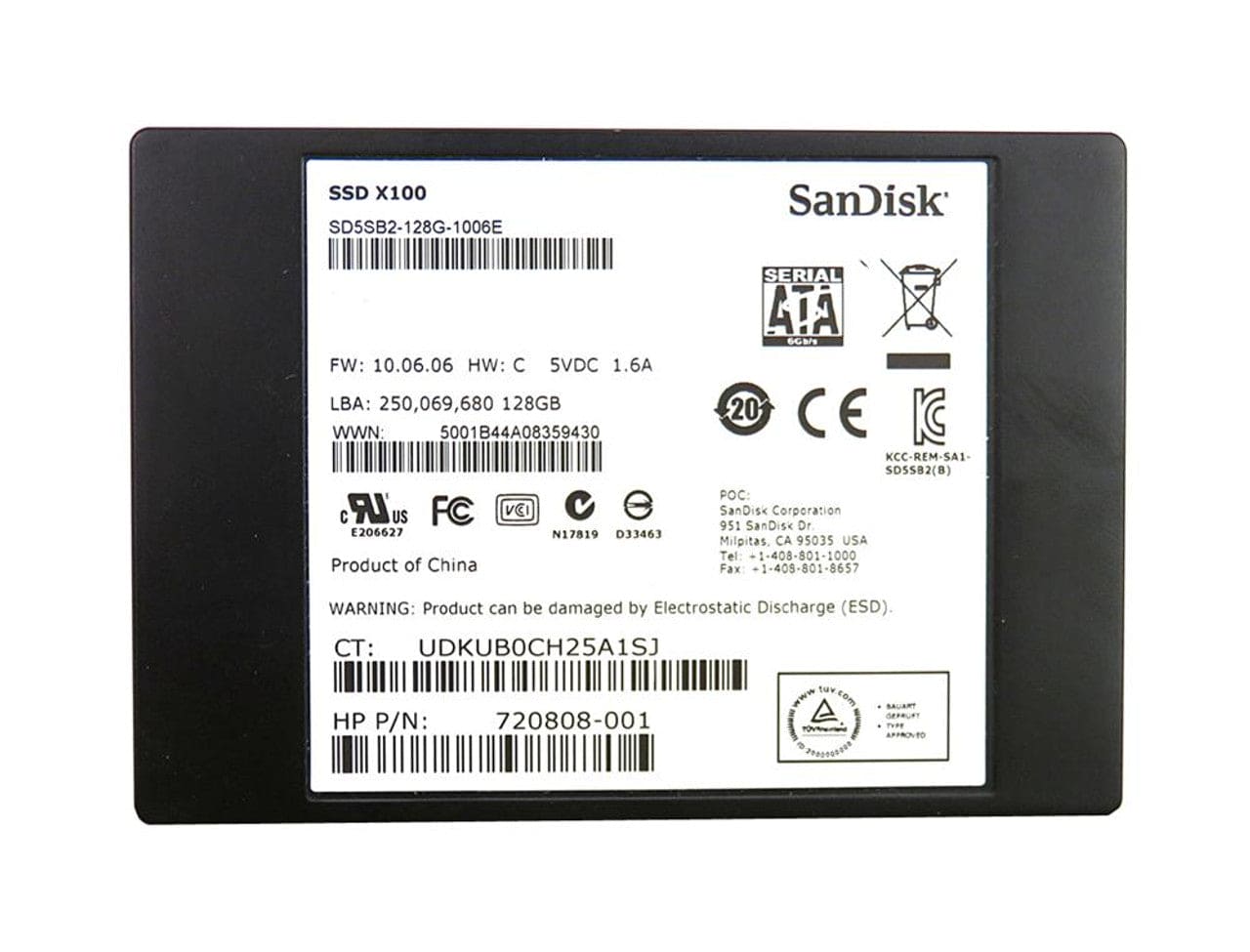 SanDisk X100 - solid state drive - 128 GB - SATA-600