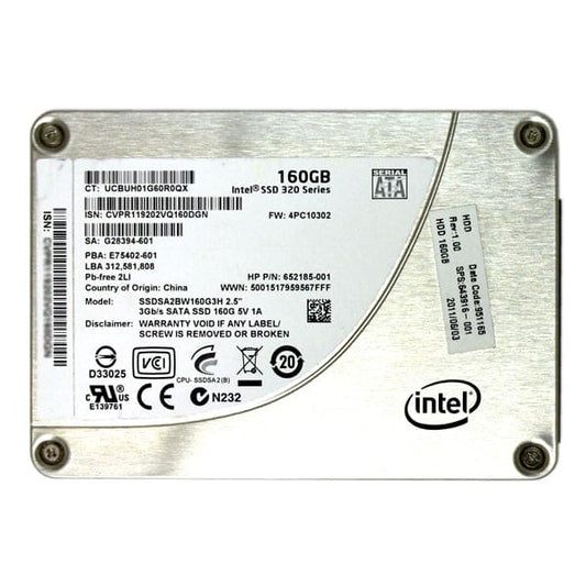 Intel 320 Series SSDSA2BW160G3H 2.5'' 160GB SATA II MLC Internal Solid State Drive (SSD)