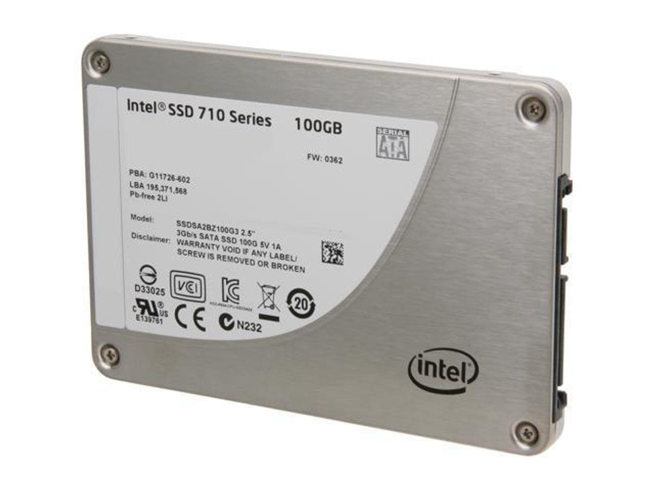 Intel SSD Enterprise Edition 710 Series 100GB 2.5 SATA II MLC Internal Solid State Drive