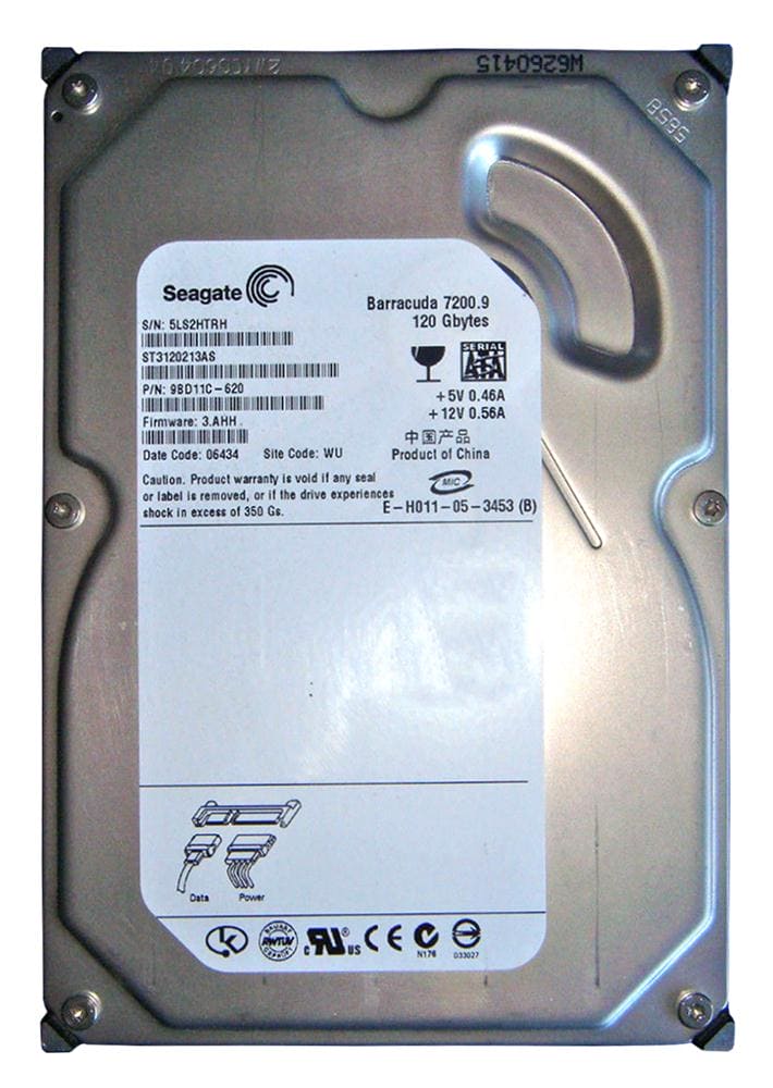 ST3120213AS Seagate Barracuda 7200.9 120GB 7200RPM SATA 3Gbps 2MB Cache 3.5-inch Internal Hard Drive