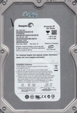 Seagate Barracuda 320 GB Internal hard drive Serial ATA-300 3.5" 7200 rpm