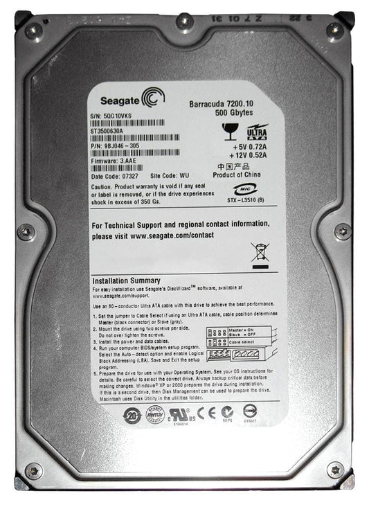 Seagate Barracuda 7200.10 500 GB UDMA/100 7200 RPM 16 MB IDE Hard Drive