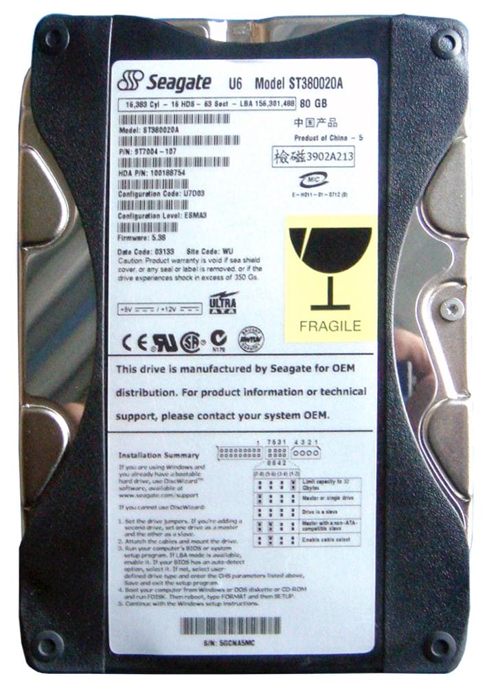 Seagate 80GB 3.5 inch 5400rpm ATA-100 Desktop HDD