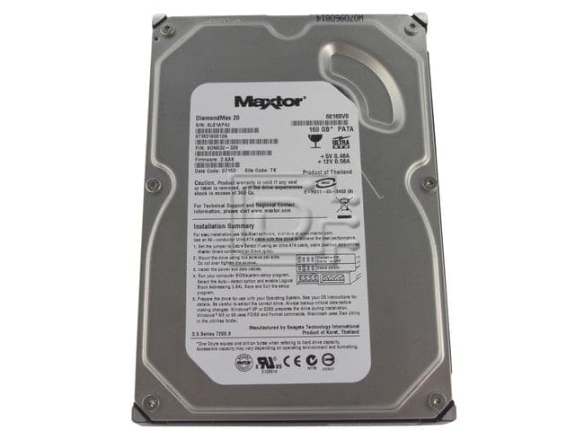 Maxtor DiamondMax 20 STM3160812A 160GB 7200 RPM 8MB Cache IDE Ultra ATA100 / ATA-6 3.5" Hard Drive