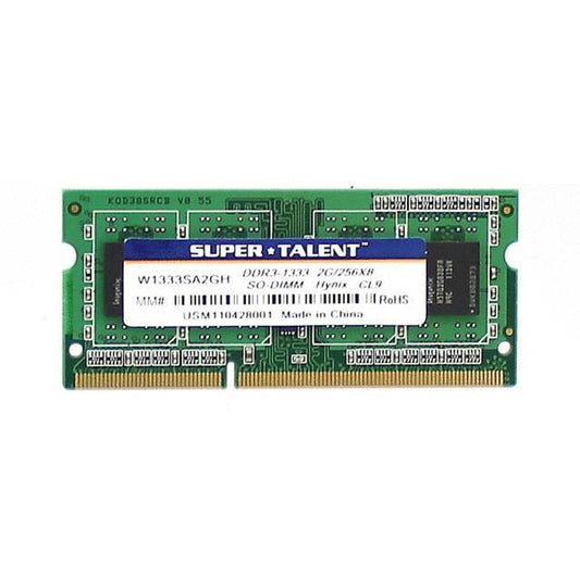 Super Talent W1333SA2GH 2GB DDR3-1333MHz PC3-10600 CL9 204-Pin Single Rank Memory Module