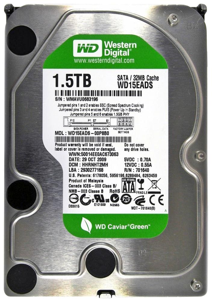 WD Caviar Black 1.5 TB Internal hard drive - 300 MBps - 5400 rpm - Factory Recertified