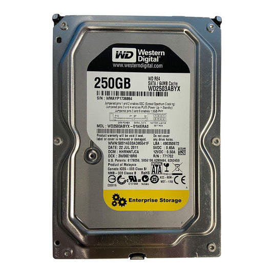 Western Digital WD RE4 WD2503ABYX 250GB 7200 RPM 64MB Cache SATA 3.0Gb/s 3.5" Internal Enterprise Hard Drive