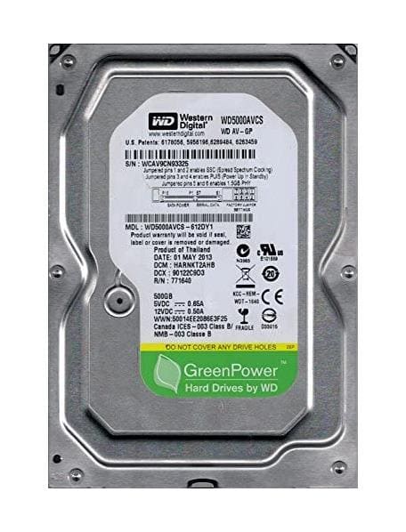 Western Digital WD AV-GP WD5000AVCS 500GB IntelliPower 16MB Cache SATA 3.0Gb/s 3.5" Internal Hard Drive