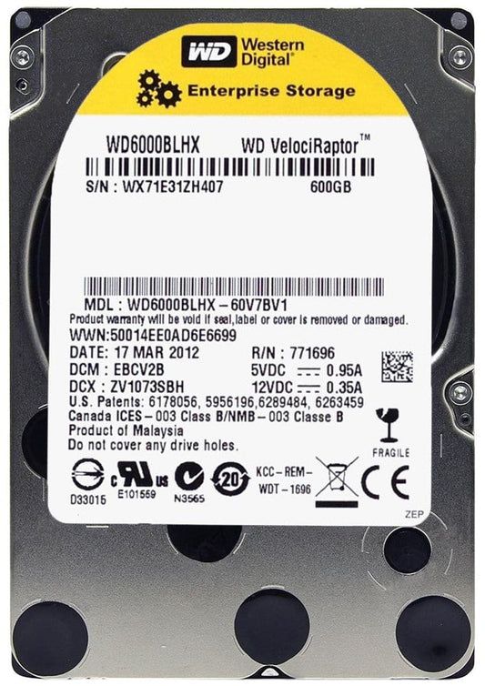 WD VelociRaptor WD6000BLHX - internal - 600 GB - 10000 rpm - 2.5'' - Serial ATA-600