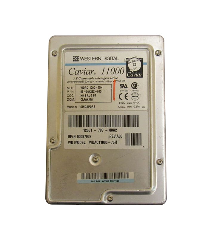 Western Digital Caviar WDAC11000 1.0GB 5400RPM 128KB ATA IDE/EIDE 3.5" Hard Drive